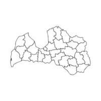 Doodle Map of Latvia With States vector