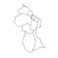 Doodle Map of Guyana With States vector