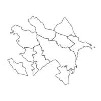 Doodle mapa de azerbaiyán con estados vector
