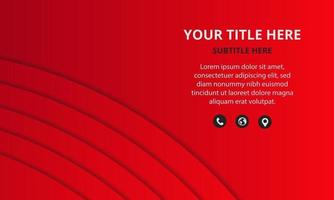 Modern Red Business Background With Curved Lines vector