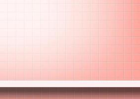 Pink tiles wall with shelf for background modern square mosaic grid pattern for decoration architecture wall mosaic tile wall and plank shelf mosaic tiled grid of bathroom wall vector