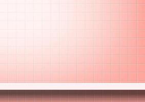 Pink tiles wall with shelf for background modern square mosaic grid pattern for decoration architecture wall mosaic tile wall and plank shelf mosaic tiled grid of bathroom wall vector