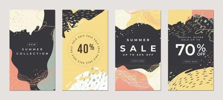 Sale flat stories template for blog and sales web online shopping banner concept vector