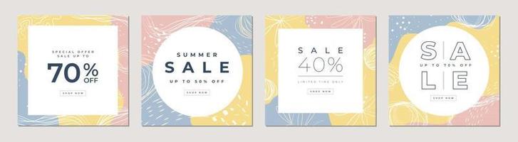 Special offer Mid year sale banner set Special offers and promotion square banner template vector