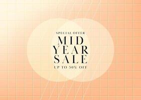 Mid year sale Summer sale banner Orange tiles background special offers and promotion template design vector