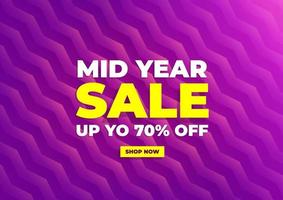 Mid Year Sale Summer sale banner Purple background special offers and promotion template design vector