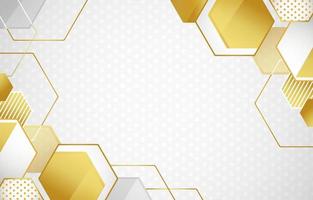 Abstract White and Gold Polygon Background vector