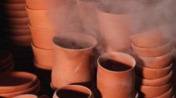 Clay Pots in a Ceramic Studio Workshop video