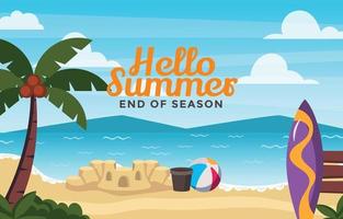 Items You See on Beach During Summer Background vector