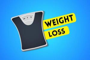 Weight Loss concept with measurement equipment free vector banner illustration