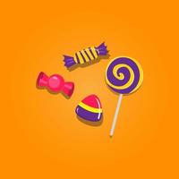 Candy and sweets free vector illustration design