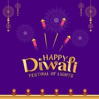 Happy diwali festival greetings background free vector