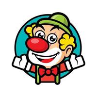 Cartoon happy clown welcome you mascot character vector
