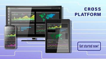 diagramas multiplataforma en pantalla vector