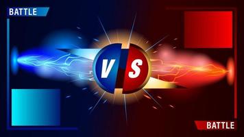 VS battle forces blue and red lightnings vector