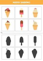 Find shadows of ice cream Cards for kids vector