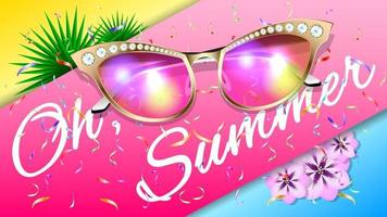 Summer Sunglasses Realistic Background vector