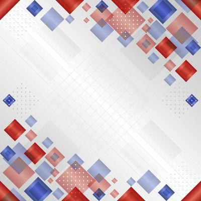 Gradient Geometric Red Blue White Background