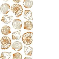 Seashells frame Sea and ocean design template Vector illustration Vector card templates Perfect for business card invitation wedding and web design