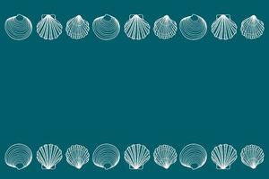 Seashells frame Sea and ocean design template Vector illustration Vector card templates Perfect for business card invitation wedding and web design