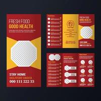 Trifold brochure for food menu template vector