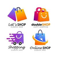 vector de diseño de logotipo de tienda de compras