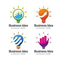 Bulb business idea logo icon design template vector