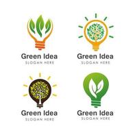 go green idea logo design template isolated on bulb vector