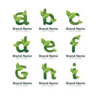 Green alphabet letter pack logo design template vector