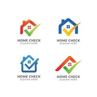 Home logo template with check mark vector