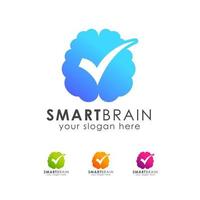 Digital brain logo icon design template vector