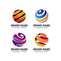 Globe logo icon design template vector