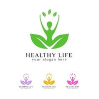 healthy life logo icon design template vector