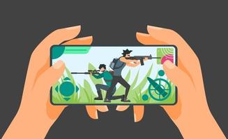 Battle Royale Game Display On Phone Screen vector