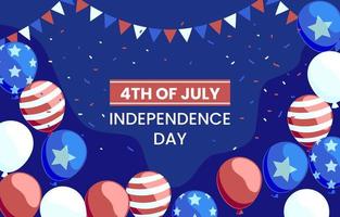 Independence Day with Balloons Background vector