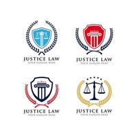 Justice law emblem logo design template vector