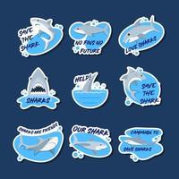 Save Shark Stickers vector