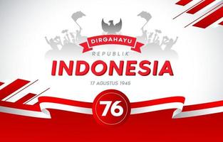 75o día de la independencia de indonesia vector