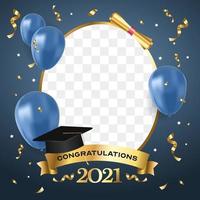 Blue And Gold Graduation Party vector