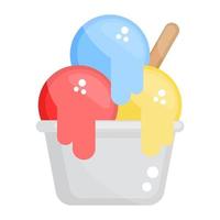 tazón de helado vector