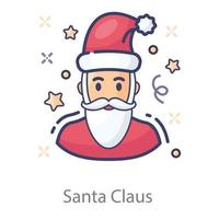 santa claus barbudo vector