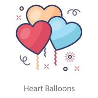 estilo globos de corazón vector