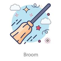 Broom  Witch Mop vector