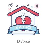 divorcio separación entre cosas vector