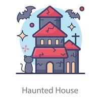 Modern Haunted House vector
