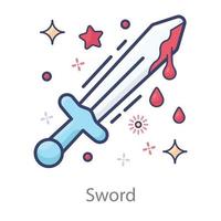 Sword and Knife Blood Dripping vector