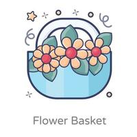 Flower Basket and Bouquet vector