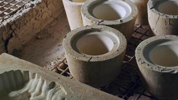 Clay Pots Mold in a Ceramic Studio Workshop video