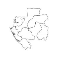 Doodle Map of Gabon With States vector