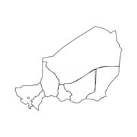 Doodle Map of Niger With States vector